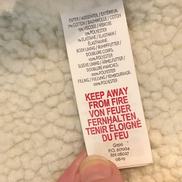 Boden Metallic Biker Jacket Moto XS Gold Sherpa Lined Zip Up Casual Preppy - Picture 8 of 9